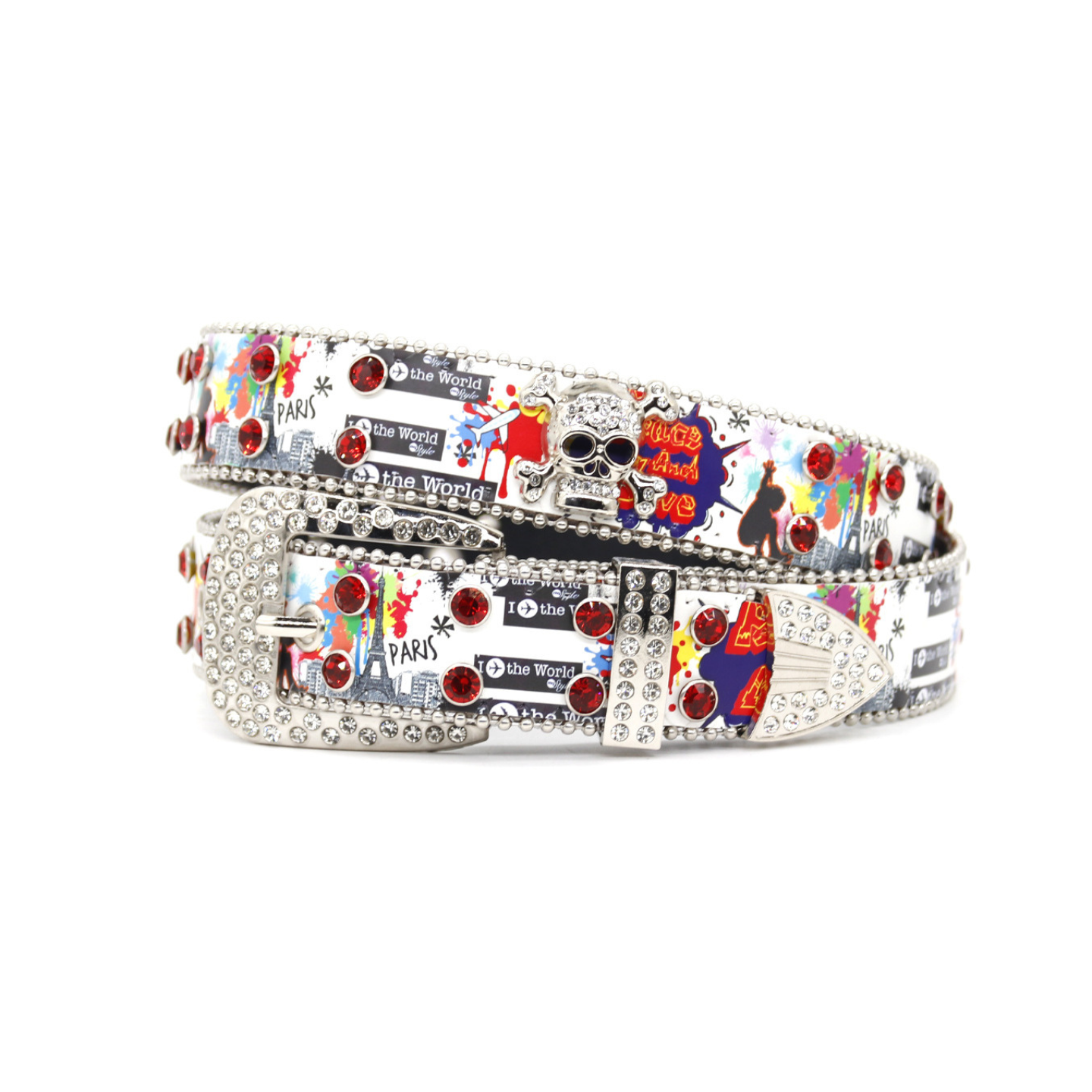 skull rhinestone - belt