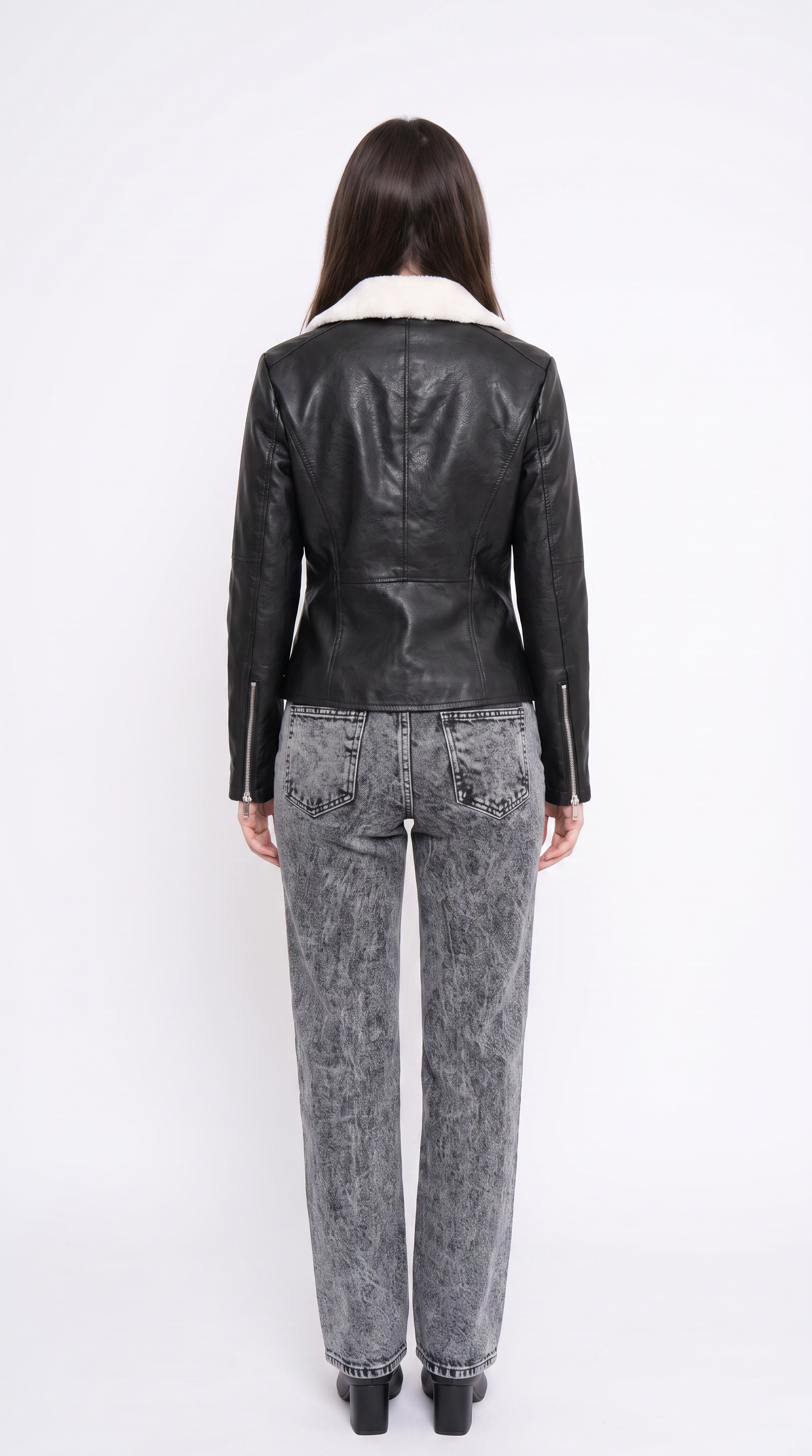 Fur Collar Leather Jacket