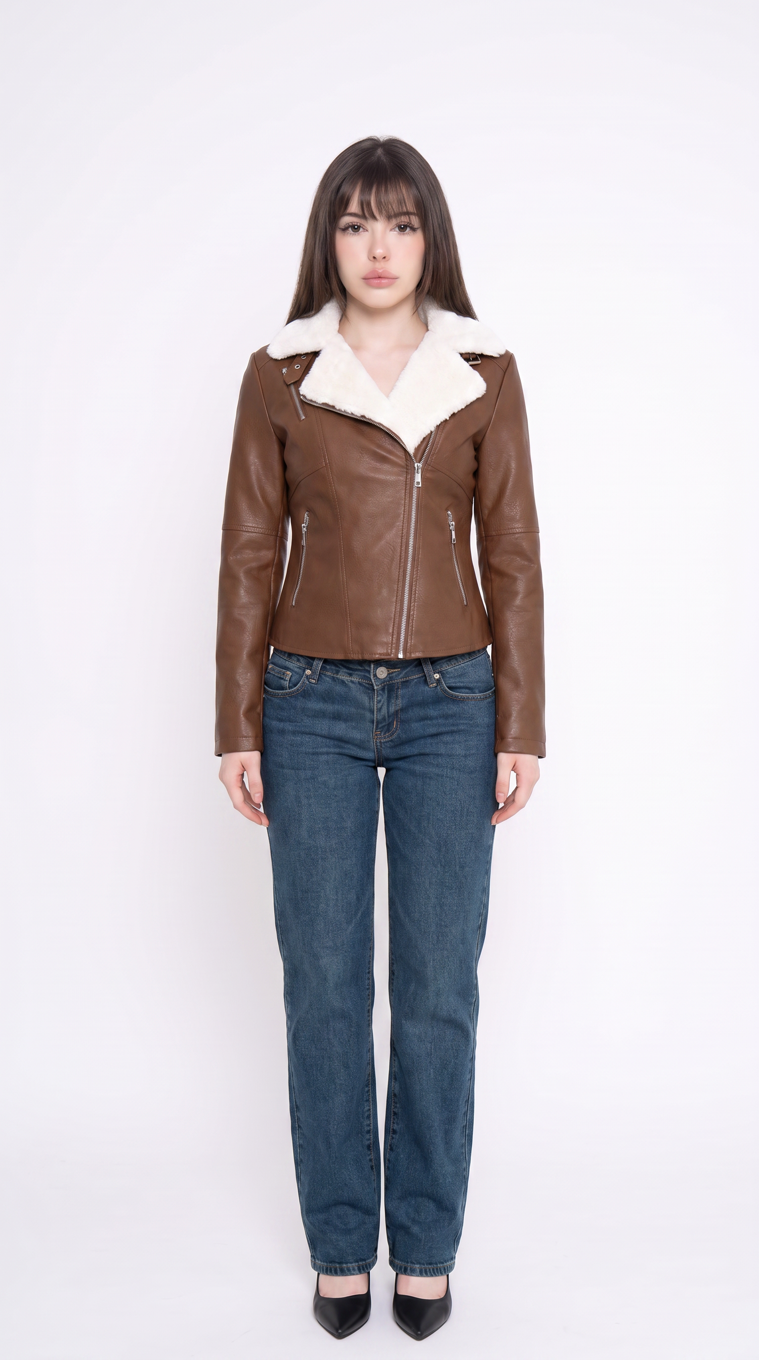 Fur Collar Leather Jacket
