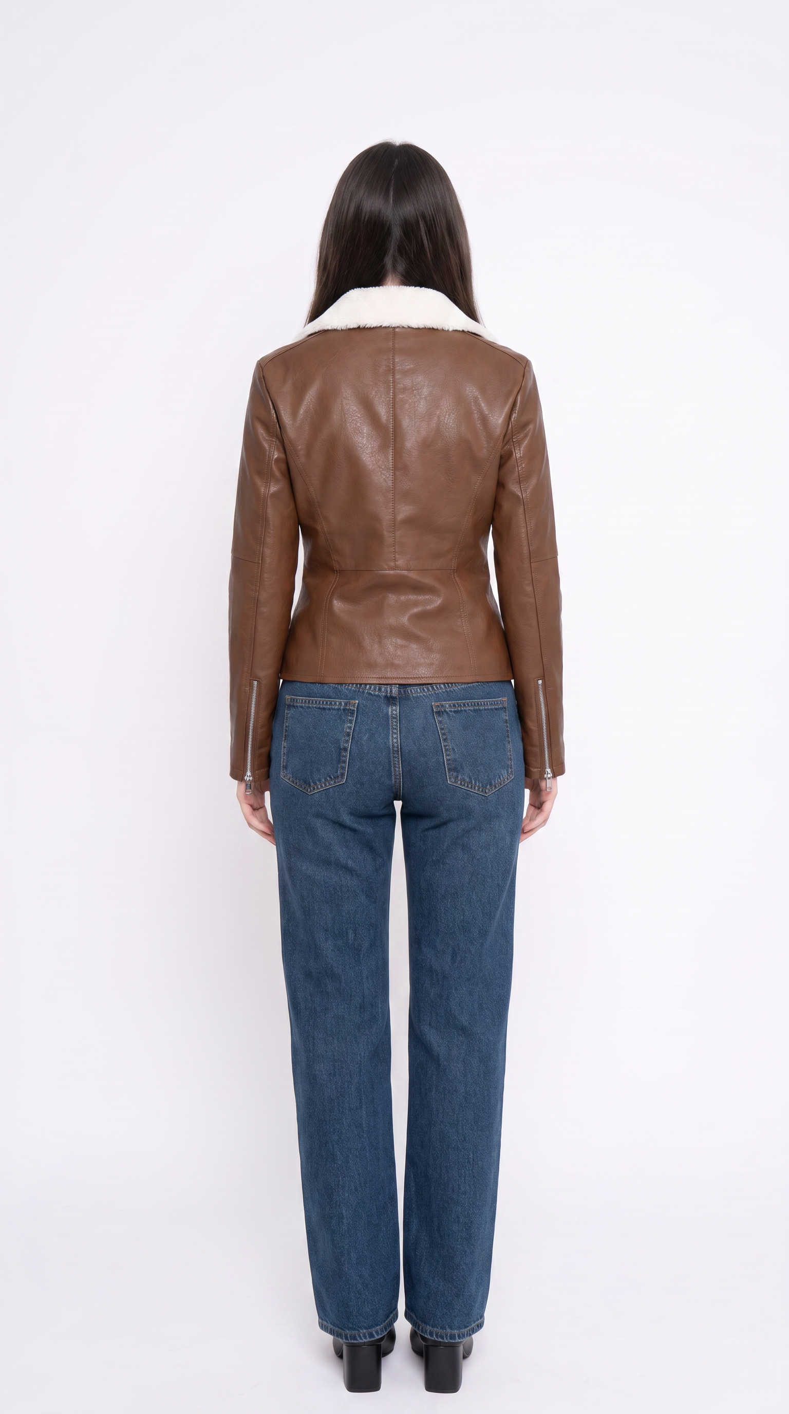 Fur Collar Leather Jacket