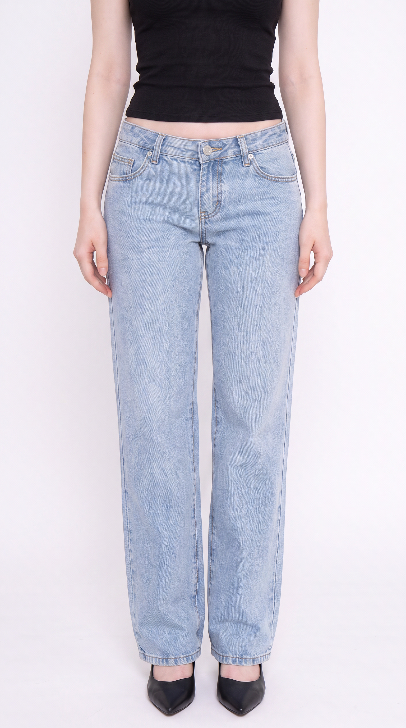 Low Waist Straight Leg Jeans