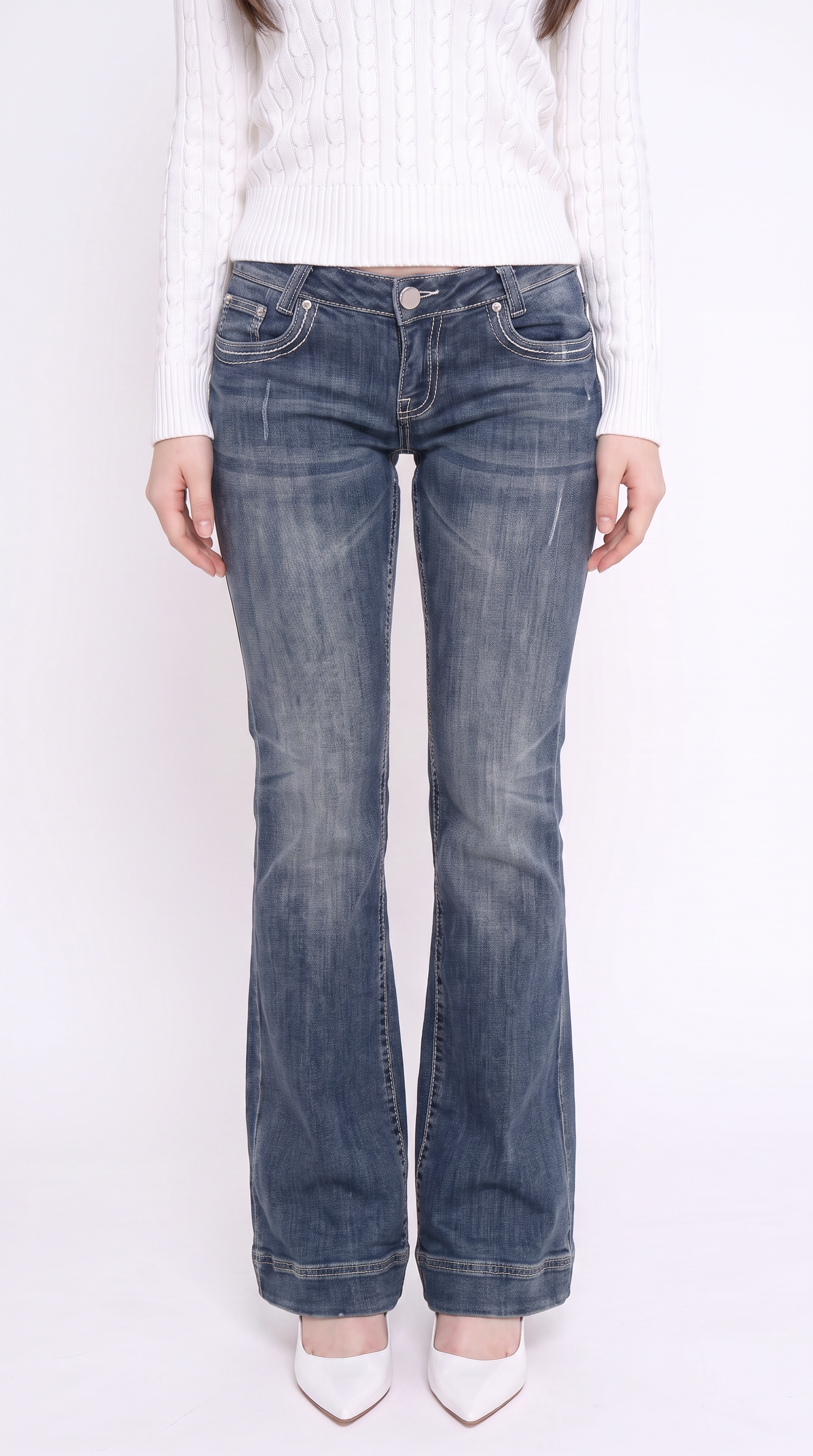 Flared Low Rise Jeans