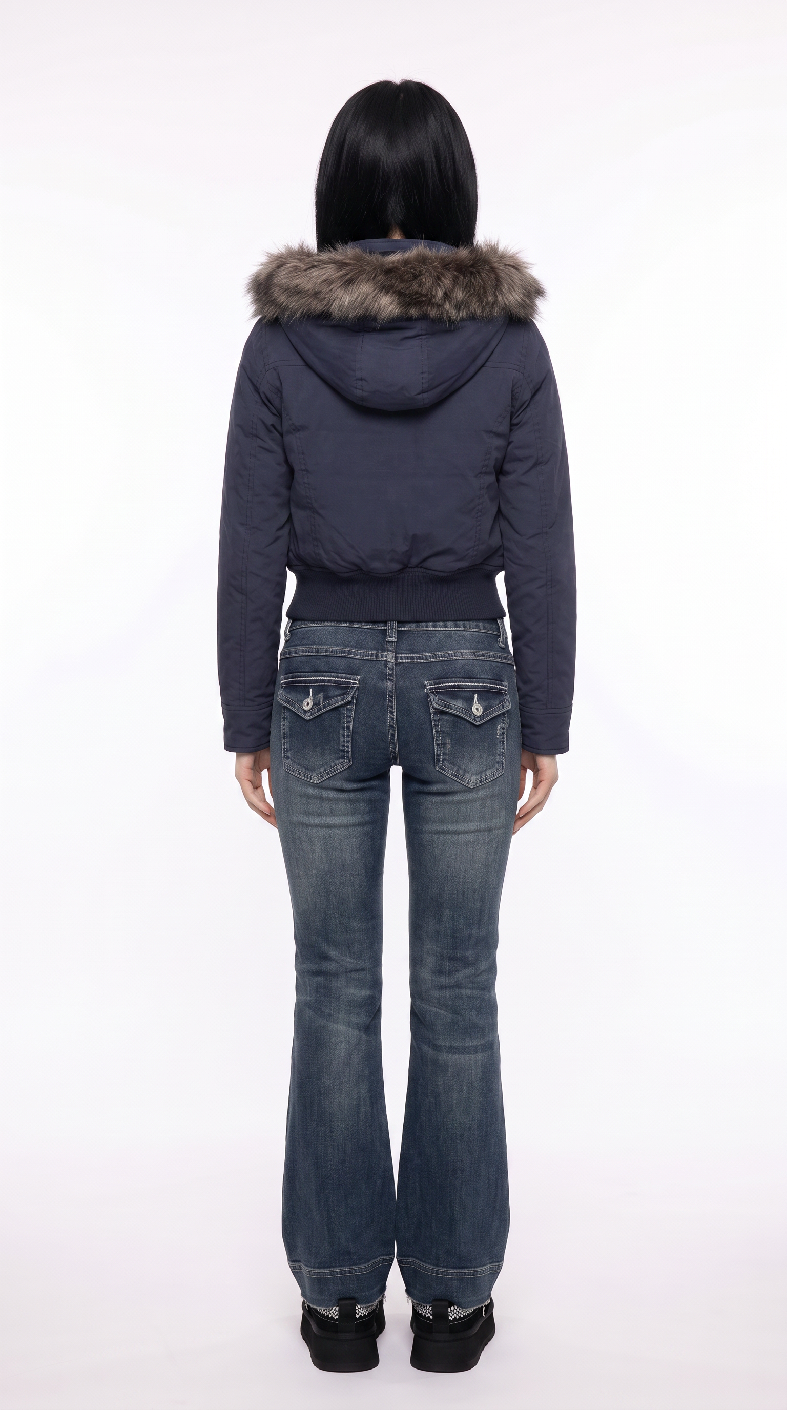 Fur Collar Cropped Jacket