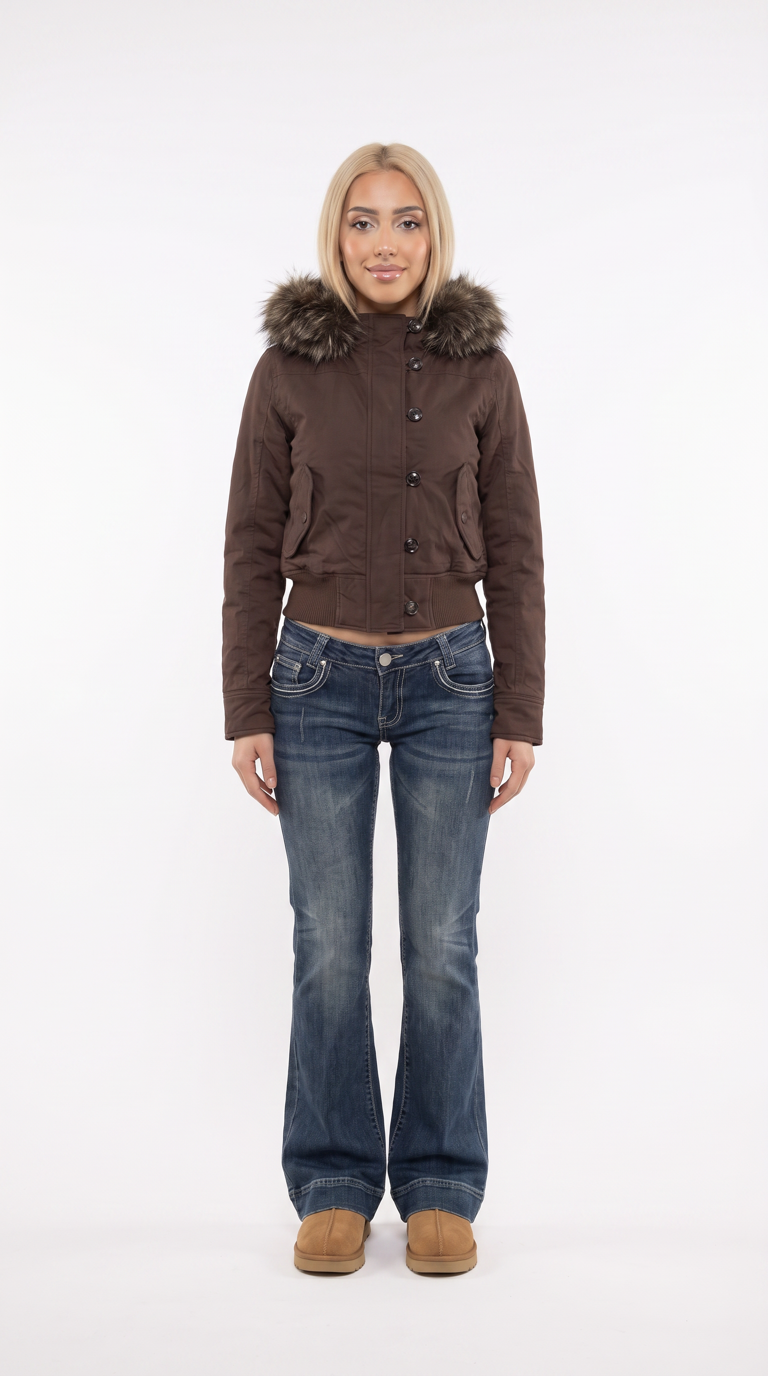 Fur Collar Cropped Jacket