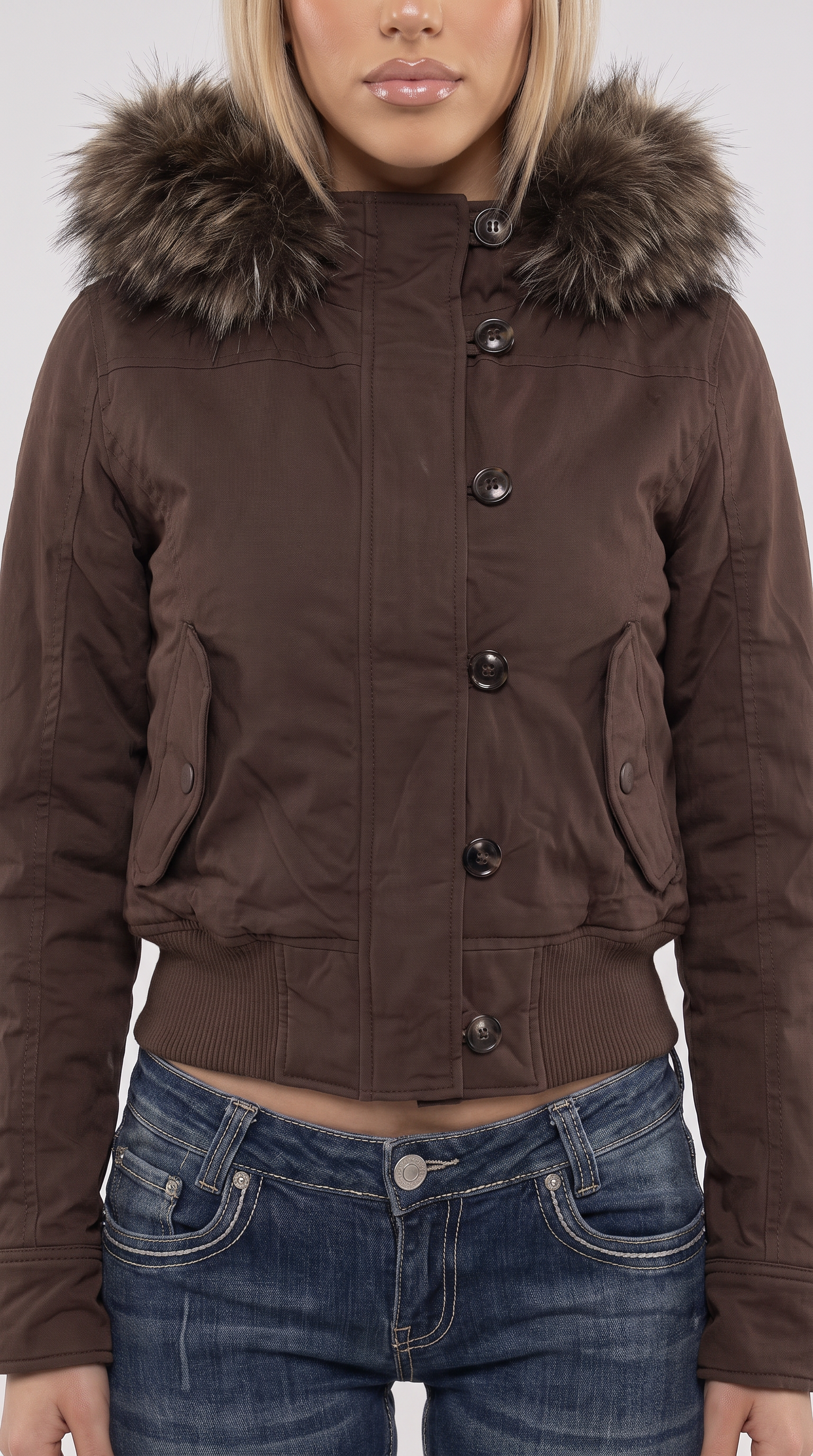 Fur Collar Cropped Jacket