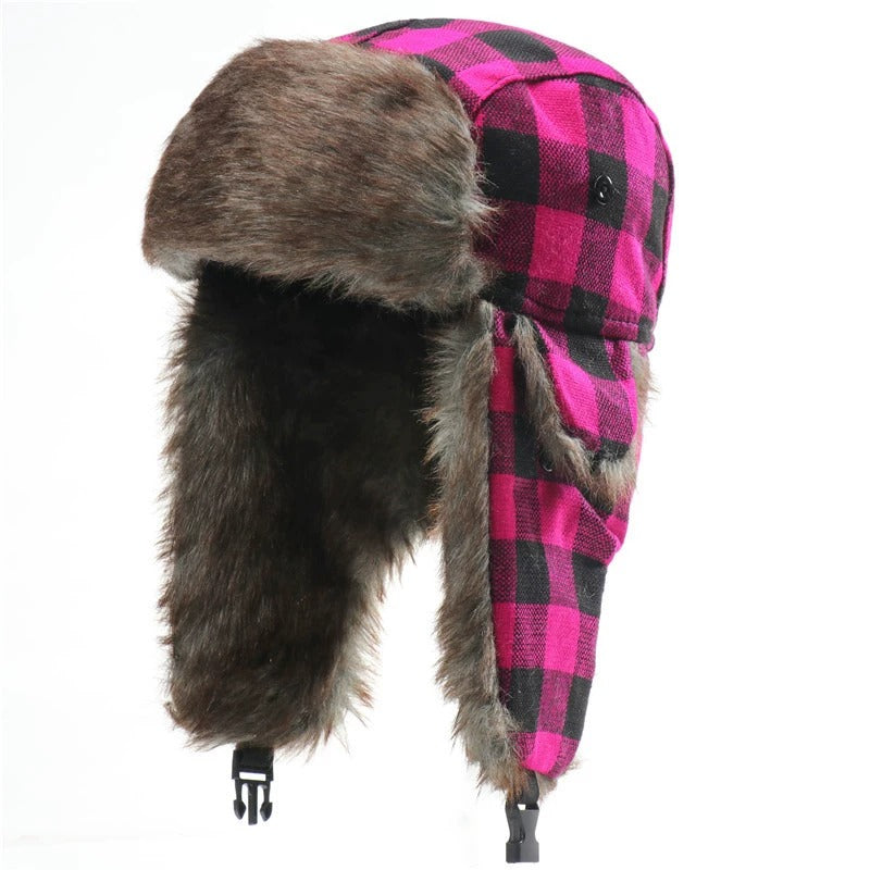 plaid - trapper hat